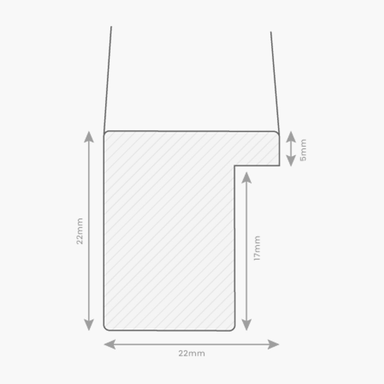 Detailed frame dimensions and specifications diagram