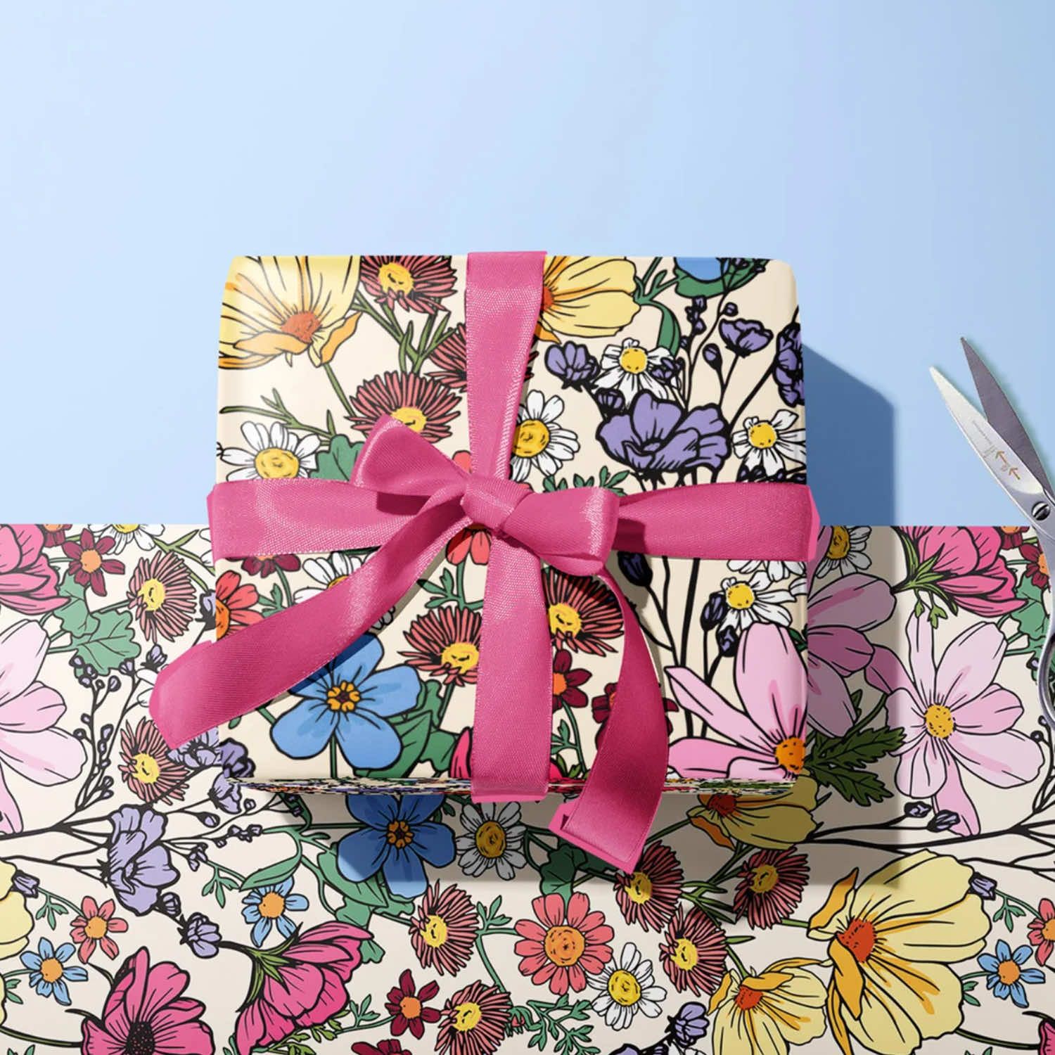 Artistic custom gift wrap design