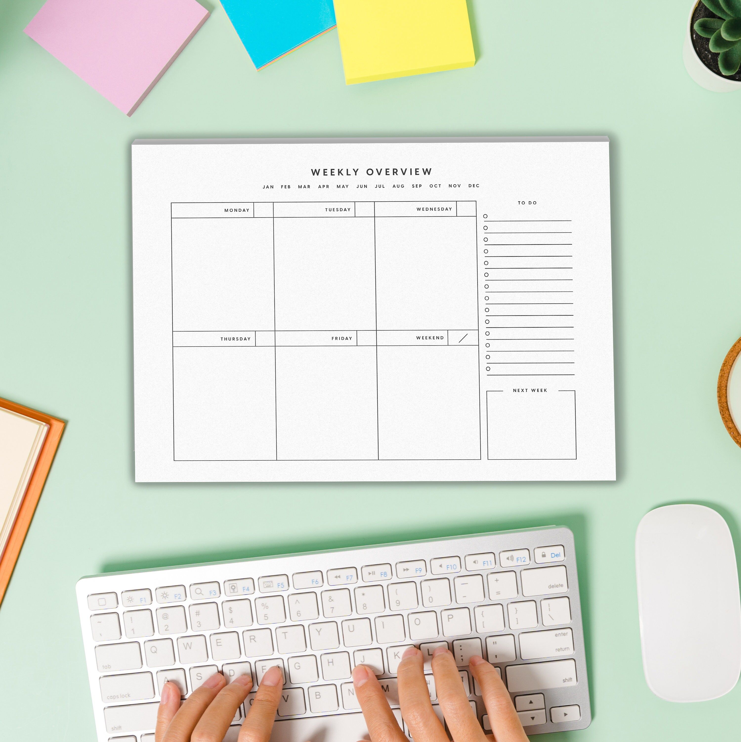 Checkerboard design weekly desk planner front cover