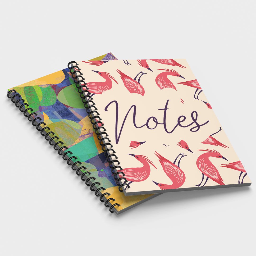 Custom spiral notebook with printed design